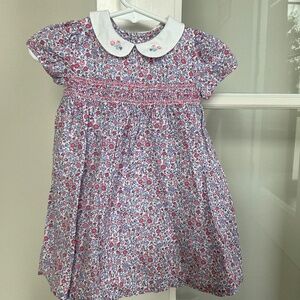 Jojo Maman Bebe floral smocked Dress with collar